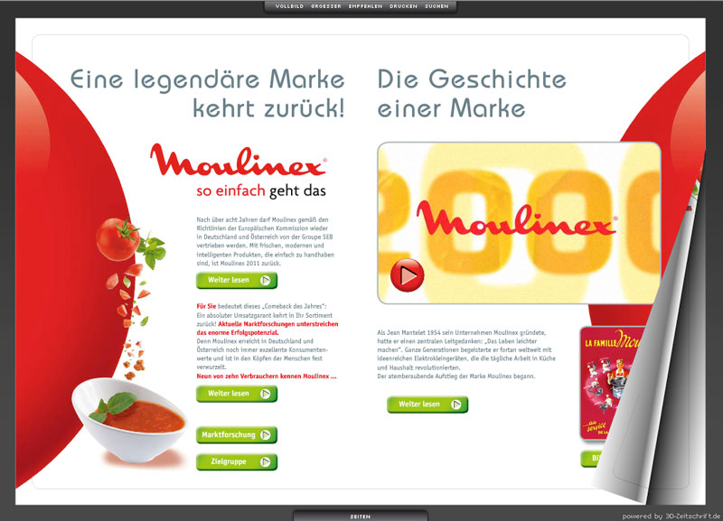 Moulinex eMagazine. 3D Zeitschrift
